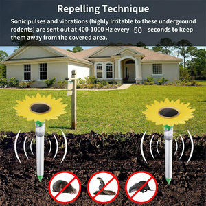 Không thấm nước điều khiển bằng giọng nói Sonic và rung động để trục xuất <span class=keywords><strong>mole</strong></span> gopher rắn Vole năng lượng mặt trời rắn <span class=keywords><strong>mole</strong></span> Repellent với <span class=keywords><strong>LED</strong></span> ánh sáng ban đêm - Product Image 4