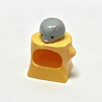 Universal Compatible Low MOQ Custom Cute Chic 3D Resin Cute Fat Hamster Tree Stump Personalized Magnetic Creative Keycaps Model