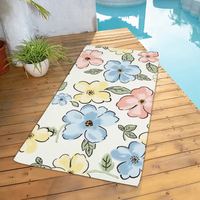 Serviette de plage en coton recyclé résistant au sable fournie en usine avec bande élastique unique Serviette de voyage facile à transporter Serviette de bain