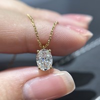 Regalos de Boda, Joyería de Diamantes para Mujer, Oro Amarillo de 18K, Anillo de Compromiso con Diamante Cultivado en Laboratorio, Corte Ovalado de 1ct, Certificado IGI