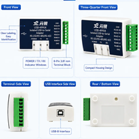 Modul Komunikasi Terisolasi USB ke RS232/RS485/RS422, Konverter Serial Industri Kompatibel USB1.1/2.0 dengan Sakelar Mode