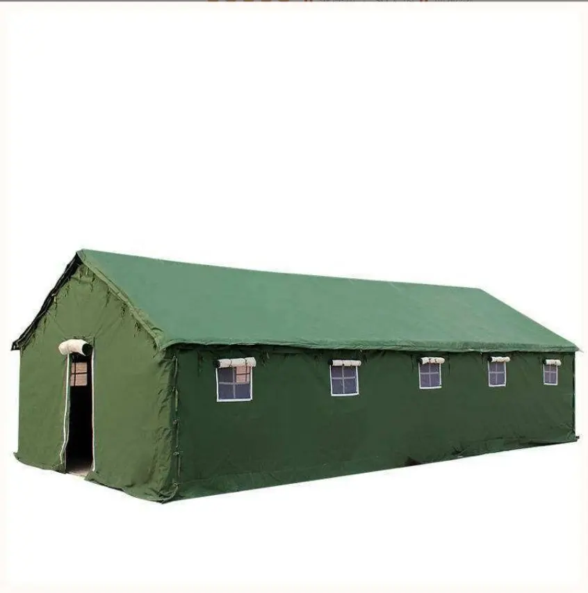 Wholesale Price 2-40Person Super Strong Waterproof Heavy Duty Canvas Tent Green Color Canvas Relief Emergency Tent