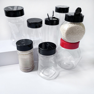 Wholesale Free Plastic Kitchen Spice Jars Round Seasoning Storage Spice Bottles With Two Sided Flip Lid