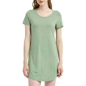 Camisón para mujer, suave y cómodo, ropa de dormir de manga corta, talla grande, con logo personalizado, vestido de dormir, ropa de estar por casa para mujer - Product Image 1