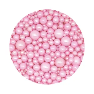 Barbie Pink Color Cake Pearls Decoration OEM Available