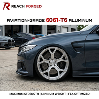 Jantes forgées sur mesure Reach Forged Monoblock 6061-T6 à cinq branches, finition argent brossé, 20 pouces, 5x112 pour BMW F82 M4, PCD ET personnalisé DOT