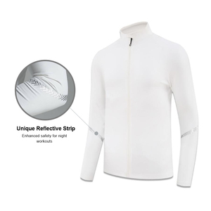 Ropa deportiva para hombre, bloqueador solar, delgada, elástica, de manga larga, chaqueta con logotipo personalizado, chaqueta atlética UPF 50 para gimnasio al aire libre, agujero para reloj - Product Image 5