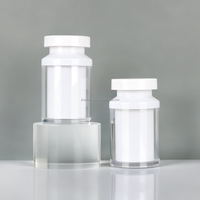 Bouteilles en acrylique transparentes à double couche haut de gamme, pots intérieurs vides pour capsules de vitamines, comprimés, compléments alimentaires