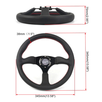 Volant de voiture universel en cuir véritable 350mm14Inch Drifting Volante Classic Volant de voiture pour voiture de course