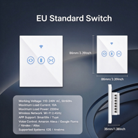 Interrupteur intelligent Wi-Fi 2,4 GHz pour rideaux, norme UE, faible MOQ, contrôle vocal via l'application Smart Life, 10A 2200W pour la domotique