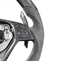 Volant en cuir et fibre de carbone Mercedes Benz W204 compatible avec Cla C117 W176 W212 W213 W207 W218 X204 W117 S204 C204 C63 AMG
