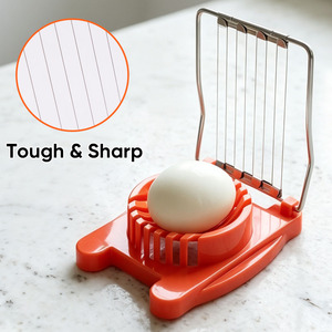 <b>Multifunctional</b> Egg Slicer Stainless Steel Wire <b>Cutter</b> Kitchen Tool Red Plastic Base 6 Blades Manual Operation - Product Image 2
