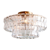 Plafonnier en verre ondulé en fer forgé sur mesure, lampe encastrée moderne de luxe pour la décoration du salon