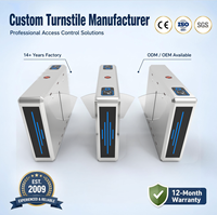 Torniquete Biométrico de Acero Inoxidable 304 con Barrera Abatible, Reconocimiento Facial, Código QR, Control de Acceso, Protección IP54