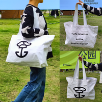 Sac Fourre-Tout en Toile de Coton Réutilisable et Bio avec Logo Personnalisé, Écologique, Fermeture Éclair, Grande Taille, Idéal pour Week-end, Fête, Sport, Femme, Sacs de Courses Imprimés