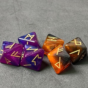 Dados de Runas de Lujo Duraderos Grabados en Acrílico de 8 Caras, Octaedro Hueco de Fantasía con Constelaciones Europeas y Americanas - Product Image 4