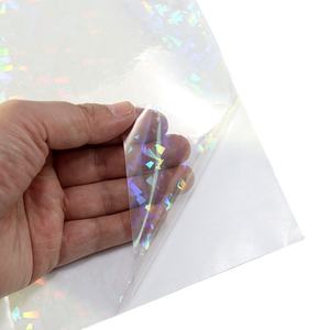 Rouleau de vinyle PVC PET holographique transparent 1,27 m x 50 m, 80 microns, auto-adhésif sécurisé, souple, multicolore, effet verre brisé, pour supermarché - Product Image 2