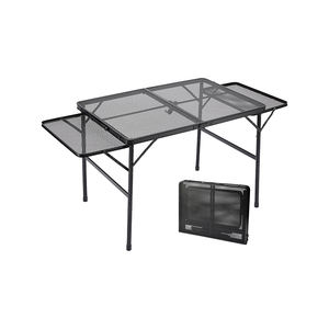 <span class=keywords><strong>Mesa</strong></span> de Picnic al aire libre de alta calidad <span class=keywords><strong>con</strong></span> paneles de ala, estante lateral, parrilla de Metal plegable, 2 estantes, Camping familiar - Product Image 3