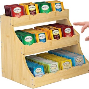 Cross-border bamboo tea bag rack, solid wood tea bag storage rack, multi-layer desktop <b>coffee</b> capsule storage <b>box</b> - Product Image 1