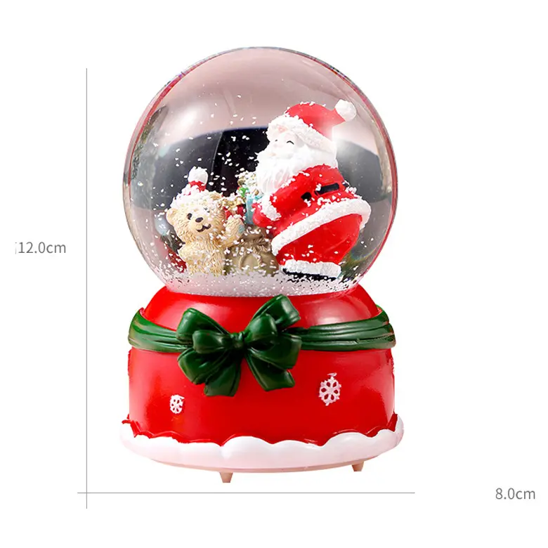 Snow Globes Merry Christmas Crystal Ball Music Box 2023 Glass Snow Globe Ornament for Sale