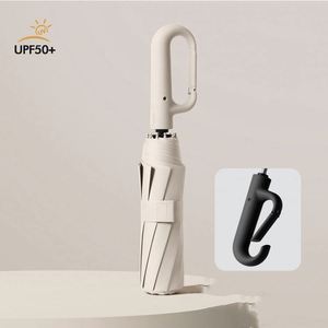 Parapluie de voyage inversé à 20 baleines avec boucle annulaire, portable, grand format 49 pouces, robuste, coupe-vent, protection pluie, soleil et UV, cadeau - Product Image 3