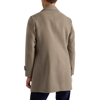 Pardessus en laine marron coupe classique pour homme avec poches latérales à revers crantées Trench à simple boutonnage Vêtements d'extérieur imperméables