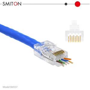 Altın Kaplama Ağ Geçişli Erkek Cat 6 Konnektör UTP 8P8C RJ45 Korumasız Modüler CAT6 CAT6A Fiş RJ45 - Product Image 5