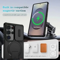 Étui magnétique antichoc pour Samsung Galaxy A56 A36 A26 A17 A16 A15 A25 A55 5G avec protection d'objectif et support