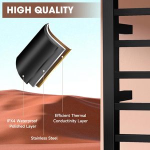 Porte-serviettes électrique mural en acier inoxydable à 5 barres avec chauffage intégré pour salle de bain - Product Image 2