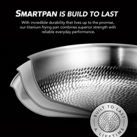 Wajan Goreng Anti Lengket Smartpan Hammered Stainless Steel Titanium Tanpa Lapisan, Dasar Datar Tiga Lapis, Aman untuk Oven Gas dan Induksi
