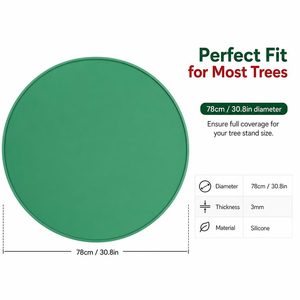 Tapis de protection pour sapin de Noël en silicone, imperméable, pour la protection du sol, facile à nettoyer, enroulable pour le rangement, non toxique, inodore - Product Image 2