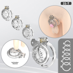 Cage de chasteté pour homme, cage à pénis en silicone souple, dispositifs de chasteté, jouet pour adultes, jouets BDSM, jouets de bondage pour hommes, cage à pénis plate - Product Image 6