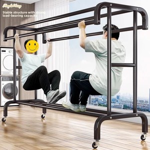 <span class=keywords><strong>Perchero</strong></span> de suelo de hierro de lujo, resistente y móvil, para secado interior de ropa en balcón y dormitorio - Product Image 3