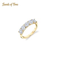 Bague en argent sterling S925 avec cinq pierres de moissanite taille émeraude, sertie à griffes, pour femme, vente en gros d'usine OEM ODM
