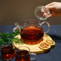 Théière populaire traditionnelle de luxe en verre borosilicate transparent de 1600 ml, résistante à la chaleur, soufflée à la bouche, avec infuseur en acier inoxydable 304