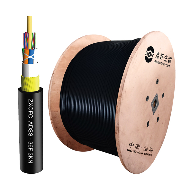 2 4 6 24 48 96-core 4km Single/Double Jacket ADSS/ASU Fiber Optic Cable with 12 24 48-hilos ADSS Span Fibra Optica