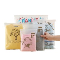 Sacs d'emballage pour vêtements en plastique biodégradable givré avec logo CPE personnalisé, fermeture à glissière, écologiques, réutilisables, pochette de rangement pour vêtements