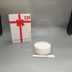 Tablero de notas de mensaje de acrílico transparente borrable Diy regalo creativo Rewrirable USB <span class=keywords><strong>3D</strong></span> Led luz de noche con pluma lámpara de noche LED - Product Image 6