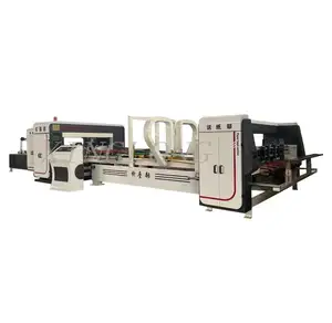 New Automatic Folder gluer and stitcher machine with Automatic PP strapping machine