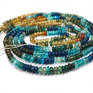 Perles rondes en apatite naturelle, 4-5 mm, brin de 14 pouces de long - Product Image 1