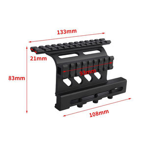 하이 퀄리티 TYHD HTC-0035 듀얼 사이드 마운트 베이스 알루미늄 합금 레이저 브래킷 스코프 시력 5 슬롯 높은 사냥 액세서리 - Product Image 6