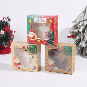 Özel baskılı kırmızı beyaz Kraft kağıt ambalaj <span class=keywords><strong>2</strong></span> 4 6 12 delik açık pencere ile noel Cupcake kutuları - Product Image 3