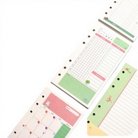 Recharges de planificateur imprimées colorées à 6 trous, feuilles de notes à points, quotidiennes, hebdomadaires, mensuelles, format A5/A6, feuilles mobiles, cadeau