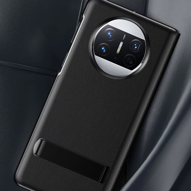 Luxury Leather Shockproof Full-Coverage Fold Mobile Phone Case with Strip Stand Holder for Mate X3/X5 Protection