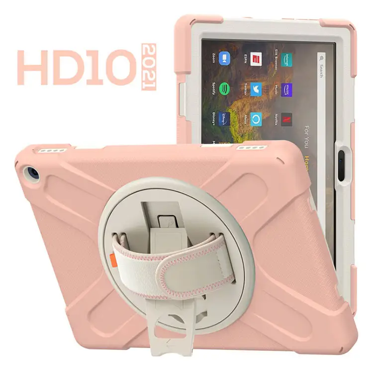 New Arrival case For Kindle Fire HD 10 2021 Silicone+pc Light Weight Protective Function Tablet Cases
