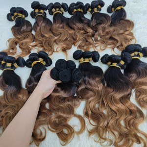 Letsfly Paquetes de Cabello Humano con Ondas Corporales 1BT30 Marrón 16 Pulgadas 40 gramos 100% Cabello Humano Trama de Cabello 20 Piezas 99USD - Product Image 2