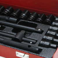 Ensemble de clés à douille 24 pièces boîte en métal de haute qualité pour boîte à outils de réparation de voiture de mécanicien automobile