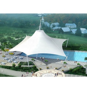Auvent paysager stylisé en membrane tendue en PVDF/PVC résistant aux intempéries et anticorrosion pour structure en acier de sites touristiques - Product Image 5