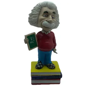 Custom Resin Crafts World Celebrity Einstein Figure Bobble Head Model Creative Home Furnishing Gifts