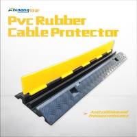Rampa Protectora de Cables de Goma, Protector de Cables, Rampas para Cables, Protector de Mangueras, 2 Canales, Reductor de Velocidad